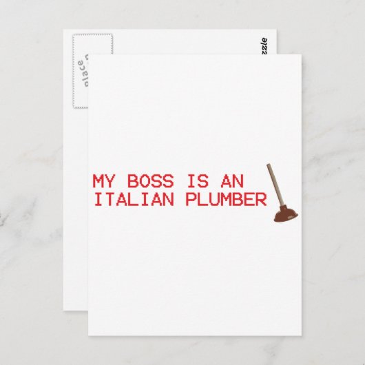 Mijn baas is een Italiaanse computer - Mario Video Briefkaart (Voorkant / Achterkant)