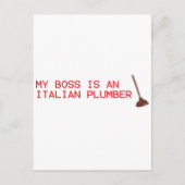 Mijn baas is een Italiaanse computer - Mario Video Briefkaart (Voorkant)