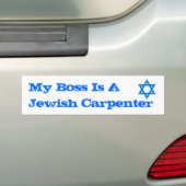Mijn baas is een joodse timmerman bumpersticker (Op auto)
