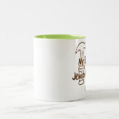 Mijn baas is een joodse timmerman! tweekleurige koffiemok (Center)