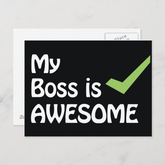 Mijn baas is Geweldige Briefkaart (Voorkant / Achterkant)