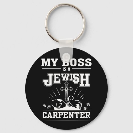 Mijn baas is joodse timmerman sleutelhanger (Voorkant)