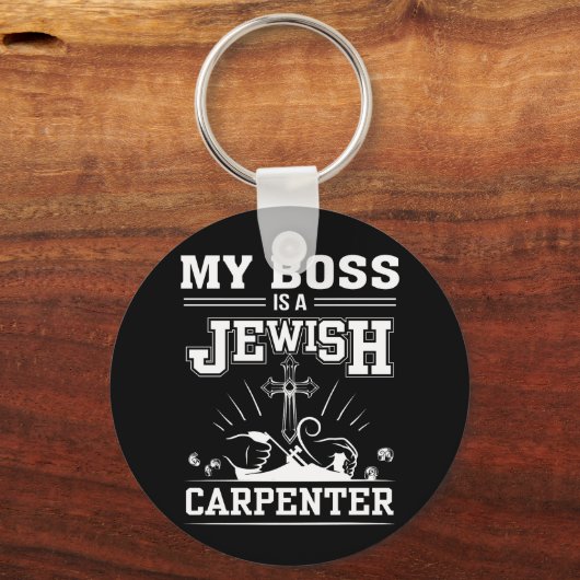 Mijn baas is joodse timmerman sleutelhanger (Voorkant)