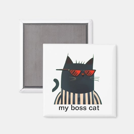 Mijn baas kat magneet (Voorkant / Achterkant)