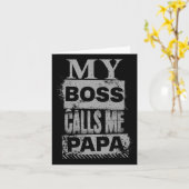 Mijn baas noemt me papa Vaderdag Kerstmis Kaart (Gele Bloem)