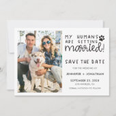 Mijn baasjes trouwen foto van hond save the date (Voorkant)