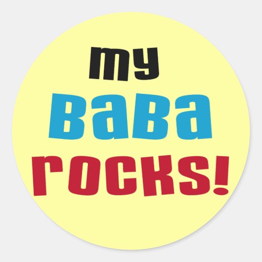Mijn Baba Rocks T-shirts en geschenken Ronde Sticker (Voorkant)