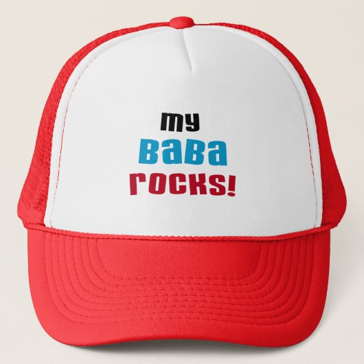 Mijn Baba Rocks T-shirts en geschenken Trucker Pet (Voorkant)