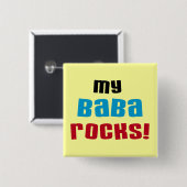 Mijn Baba Rocks T-shirts en geschenken Vierkante Button 5,1 Cm (Voorkant /achterkant)