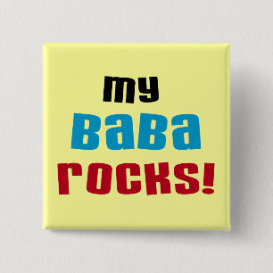 Mijn Baba Rocks T-shirts en geschenken Vierkante Button 5,1 Cm