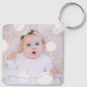 Mijn Baby Foto Aangepast Sleutelhanger (Achterkant)