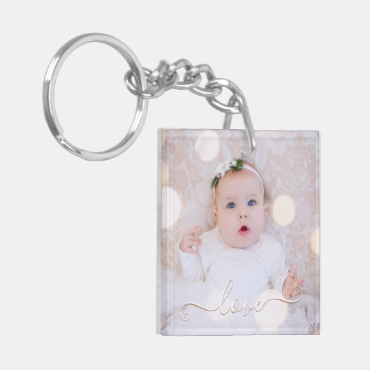 Mijn Baby Foto Aangepaste Sleutelhanger (Voorkant Links)