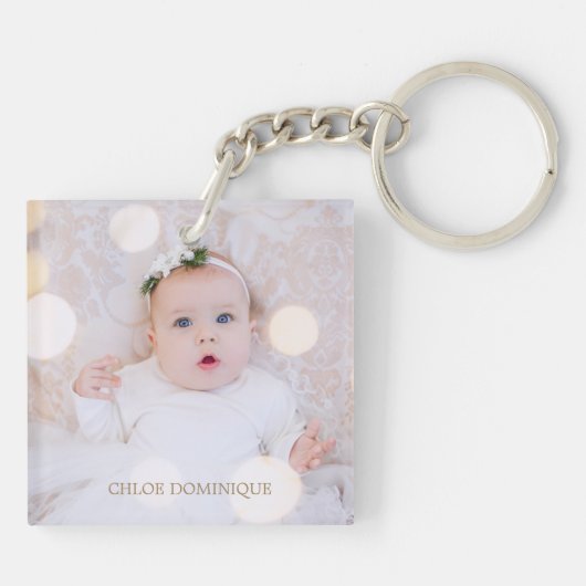 Mijn Baby Foto Aangepaste Sleutelhanger (Achterkant)