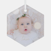 Mijn Baby Foto Glas Ornament (Voorkant)