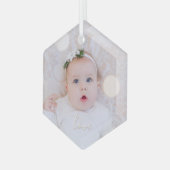 Mijn Baby Foto Glas Ornament (Voorkant links)