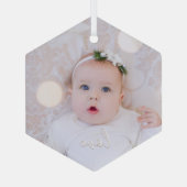 Mijn Baby Foto Glas Ornament (Achterkant)