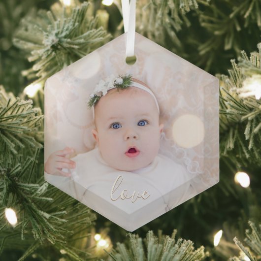 Mijn Baby Foto Glas Ornament (Insitu)