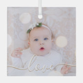 Mijn Baby Foto Glas Ornament (Voorkant)