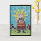 Mijn baby is de Sun Ukraine Folk Art Kaart (Gele Bloem)