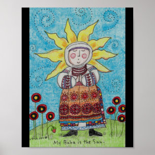 Mijn baby is de Sun Ukraine Folk Art Poster