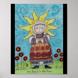 Mijn baby is de Sun Ukraine Folk Art Poster