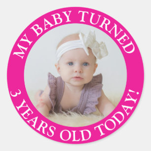Mijn baby is vandaag 5 jaar geworden ronde sticker