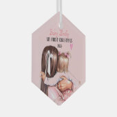 Mijn baby meisje, 1 kerst 2022 glas ornament (Voorkant Rechts)