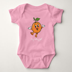 Mijn Baby Meisje Cartoon Sinaasappel Romper