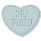Mijn Baby Pastel Blauw Snoep Hart Sticker (Voorkant)