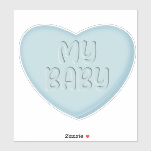 Mijn Baby Pastel Blauw Snoep Hart Sticker (Vel)
