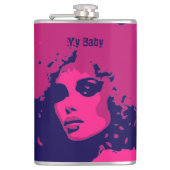 Mijn Baby Retro Vinyl Wrapped Kolf Heupfles (Voorkant)