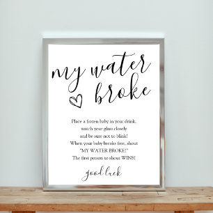 Mijn Baby shower-spel voor waterbroke Poster