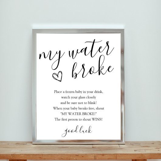 Mijn Baby shower-spel voor waterbroke Poster