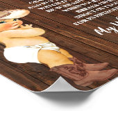 Mijn Baby shower van de Broke Little Cowboy Poster (Hoek)