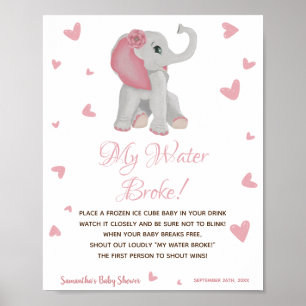 Mijn Baby shower voor Broke Game Pink Girl Poster