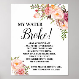 Mijn Baby shower voor 'Water Broke roze game' Poster