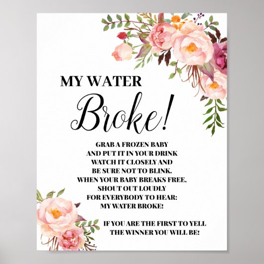 Mijn Baby shower voor 'Water Broke roze game' Poster (Voorkant)