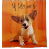 Mijn baby's hebben een pelshond, schattige puppies douchegordijn (Voorkant)