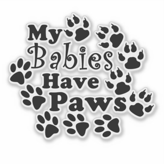 Mijn baby's hebben poten, honden en katten prints sticker (Voorkant)