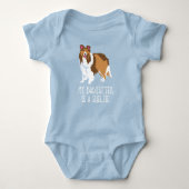 "Mijn Babysitter is een Sheltie" Baby Bodysuit Shi (Voorkant)