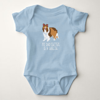 "Mijn Babysitter is een Sheltie" Baby Bodysuit Shi