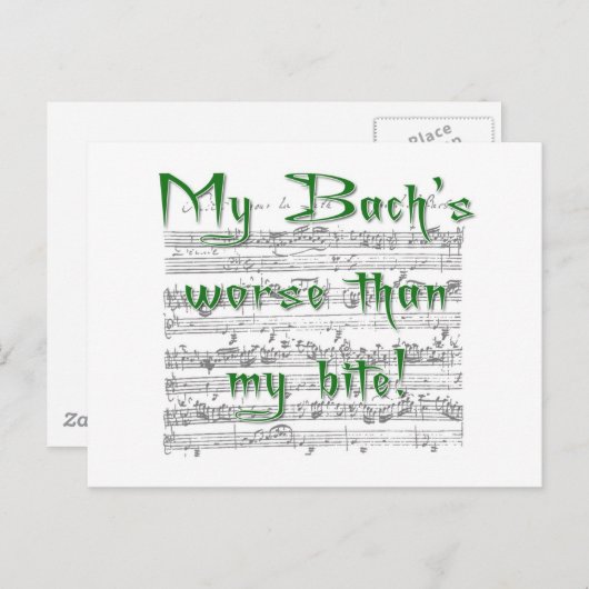 Mijn Bach is erger dan mijn beet! Briefkaart (Voorkant / Achterkant)