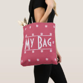 Mijn Bag Quote Typografie Roze Floral Waterverf Tote Bag (Dichtbij)