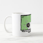 Mijn bal is onder de bank. koffiemok (Links)