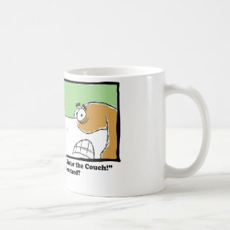 Mijn bal is onder de bank. koffiemok