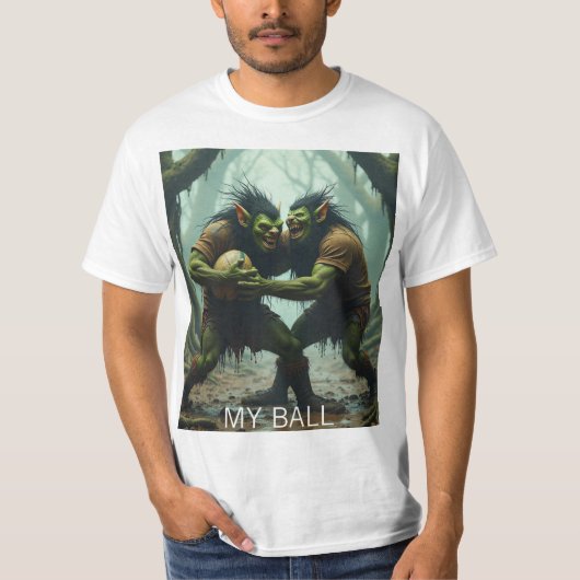 Mijn Bal Trolls Spelen Rugby T-shirt (Voorkant)