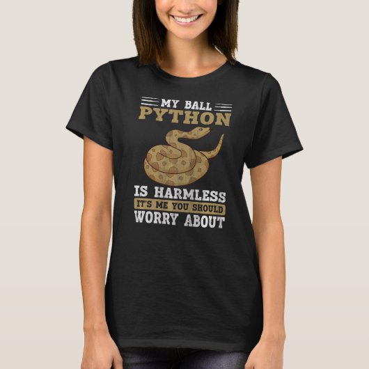 Mijn balpython is onschadelijke slang Balpython T-shirt (Voorkant)