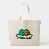 MIJN BALZAK BREIEN GAREN HUMOR GROTE TOTE BAG (Achterkant)