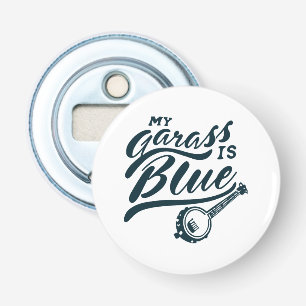 Mijn banjo is blauw button flesopener
