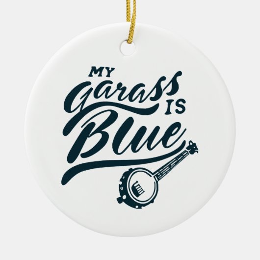 Mijn banjo is blauw keramisch ornament (Voorkant)